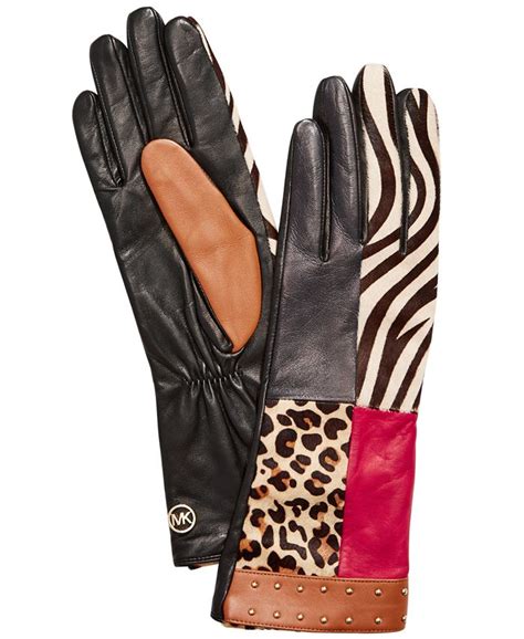 michael michael kors haircalf patchwork leather gloves|Michael kors leather gloves + FREE SHIPPING .